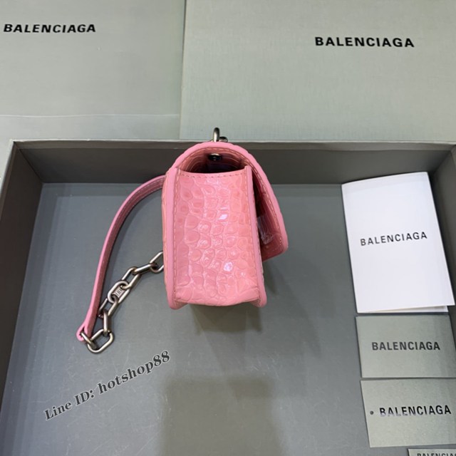 Balenciaga專櫃爆款小號鱷魚粉肩背包 巴黎世家新款Gossip bag斜挎包 fyj1298